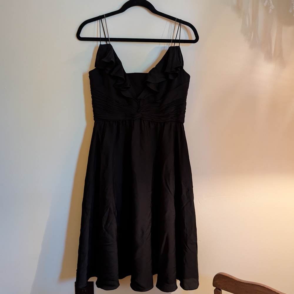 Chic Black Ruffled Midi Dress